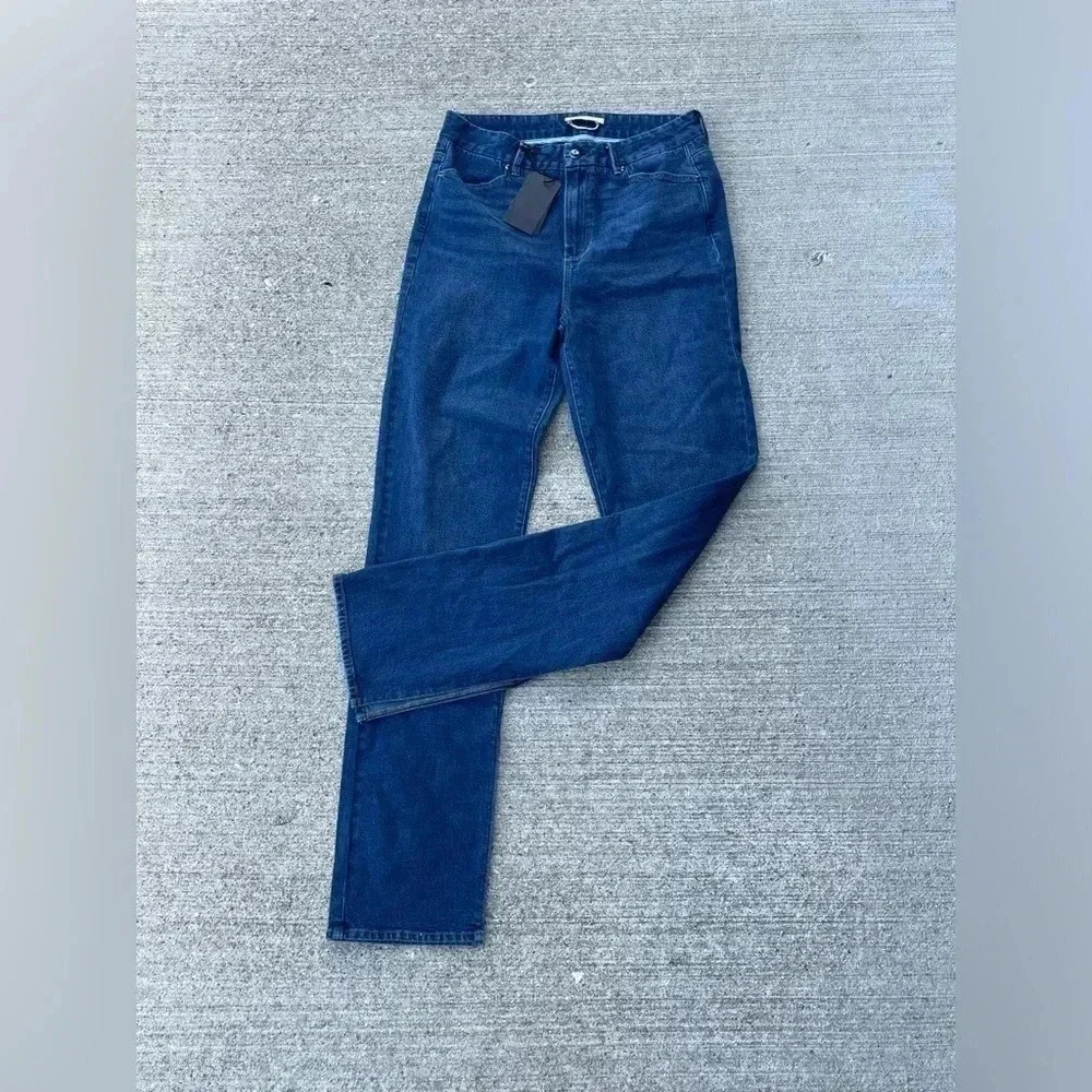 PAIGE Women's Straight Leg Jeans - Dark Blue